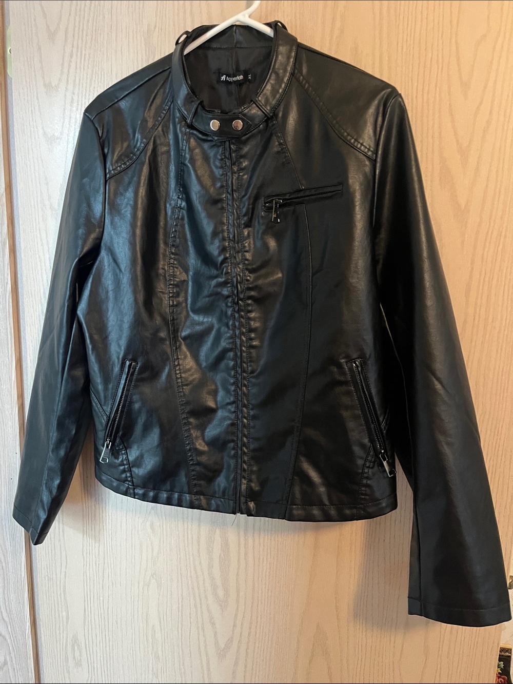 Total Motion Black Faux Leather Moto Jacket